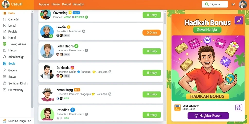 Screenshot tampilan antarmuka permainan yang menarik.